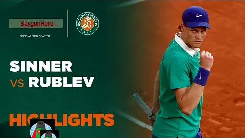 Jannik Sinner vs Andrey Rublev | ไฮไลต์ เฟร้นช์ โอเพ่น Roland Garros 2025