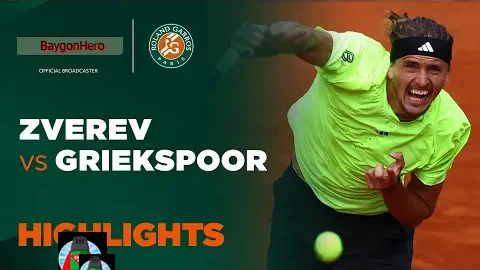 Alexander Zverev vs Tallon Griekspoor | ไฮไลต์ เฟร้นช์ โอเพ่น Roland Garros 2025